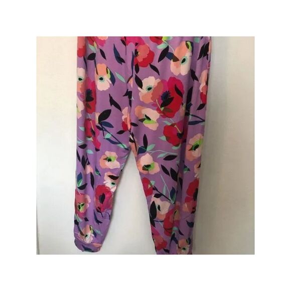 ADYSON PARKER Other - ADYSON PARKER Intimates Purple Cuffed Hem Floral Sleep Pants S